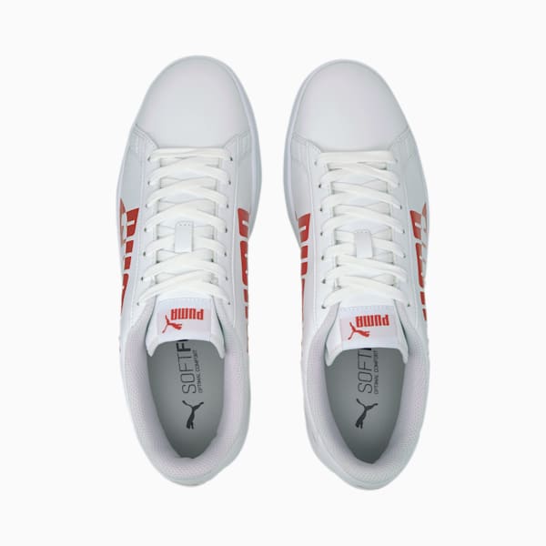 Sneakers Smash v2 Max, Puma White-High Risk Red, extralarge