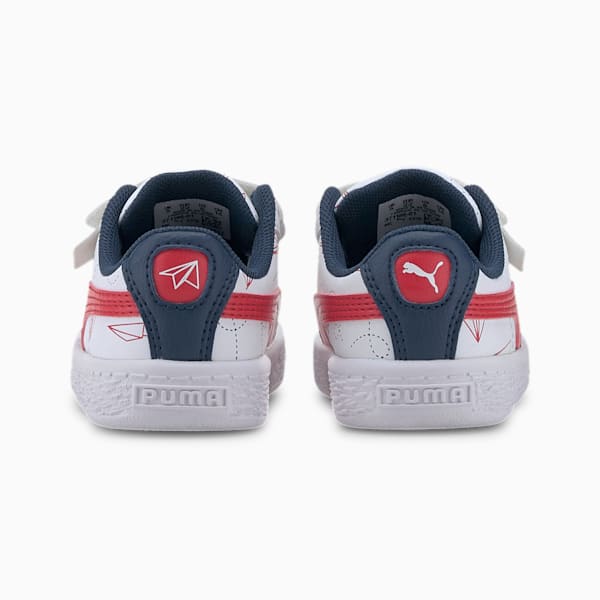 Basket Paper Plane Toddler Shoes, Puma White-High Risk Red, extralarge