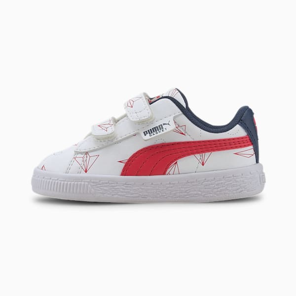 Basket Paper Plane Toddler Shoes, Puma White-High Risk Red, extralarge