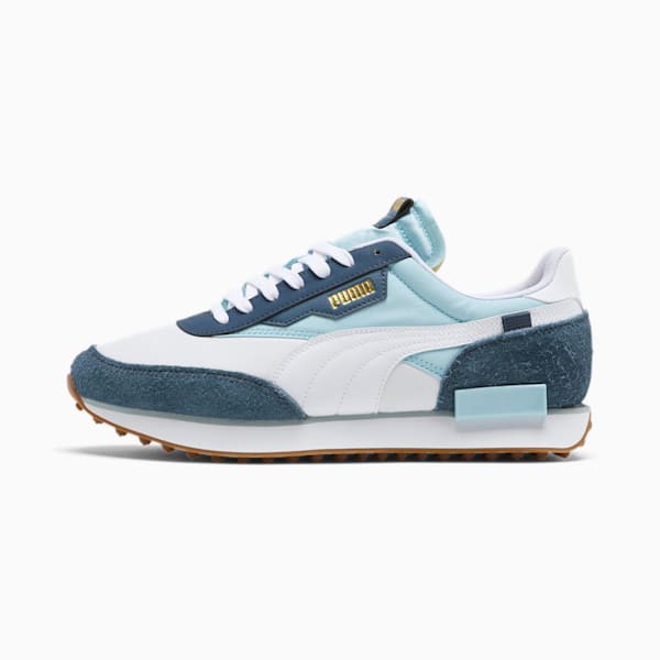 Tenis Rider Game On, Puma White-Aquamarine-Dark Denim, extralarge