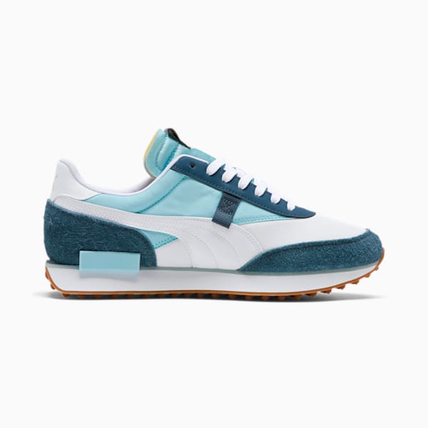 Future Rider Game On Men's Sneakers, Puma White-Aquamarine-Dark Denim, extralarge