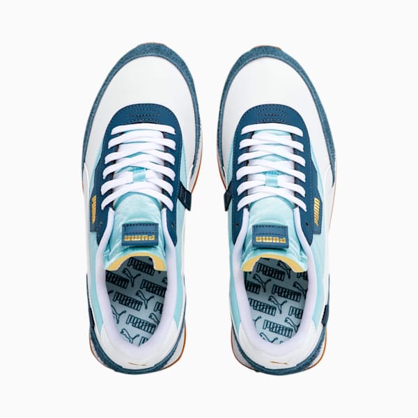 Future Rider Game On Men's Sneakers, Puma White-Aquamarine-Dark Denim, extralarge