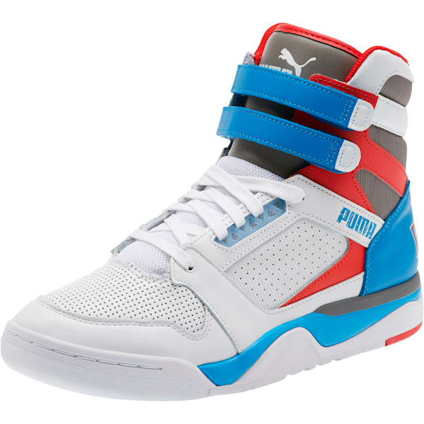 Palace Guard Mid Retro Sneakers, Puma White-Indigo Bunting-High Risk Red, extralarge