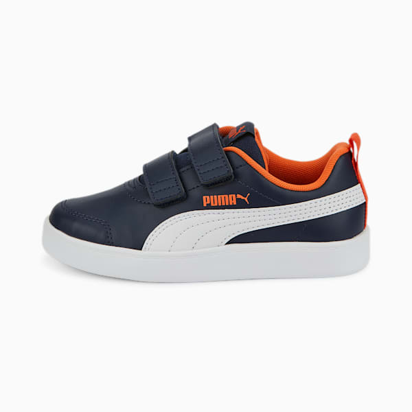 Courtflex V2 V Kids' Sneakers, Peacoat-Puma White-Nasturtium, extralarge-IND