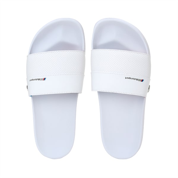 BMW M Motorsport Leadcat Unisex Slides, Puma White-Puma White, extralarge-IND