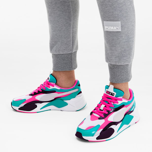RS-X³ Plastic Sneakers, Puma White-Fluo Pink, extralarge
