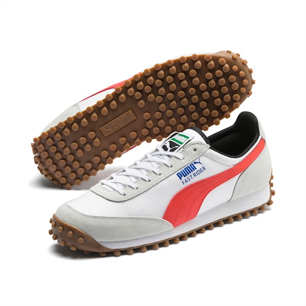 Fast Rider Source Men's Sneakers, Puma White-Hot Coral, extralarge