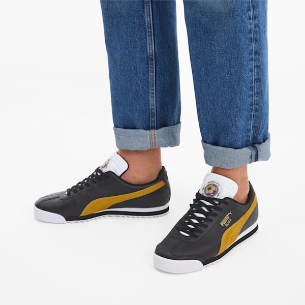 Puma roma black and gold shoes store