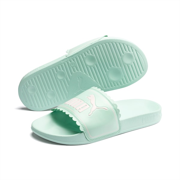 Mint green online puma slides