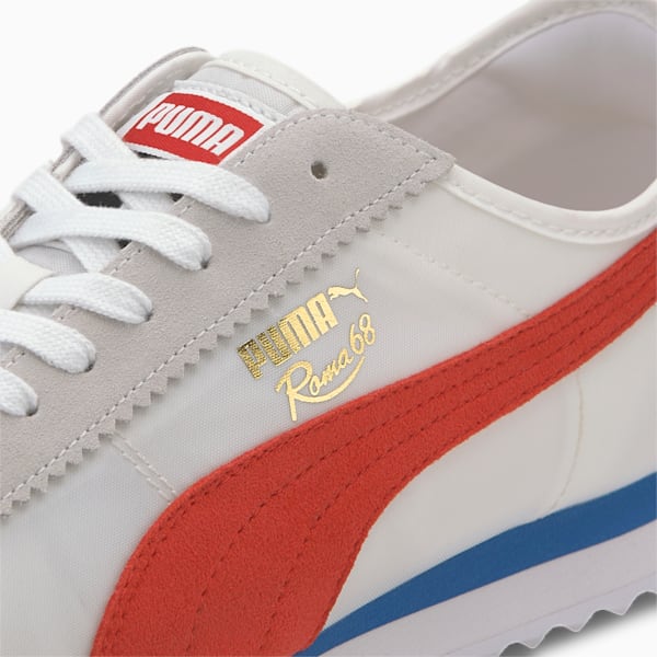 Roma '68 Nylon Sneakers, Puma White-High Risk Red