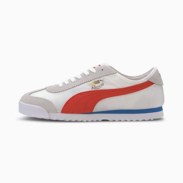 Roma '68 Nylon Sneakers, Puma White-High Risk Red, extralarge