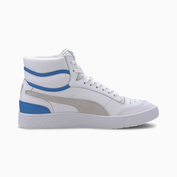 Ralph Sampson Mid Badges Men's Sneakers, Puma White-Gray Violet-Palace Blue, extralarge