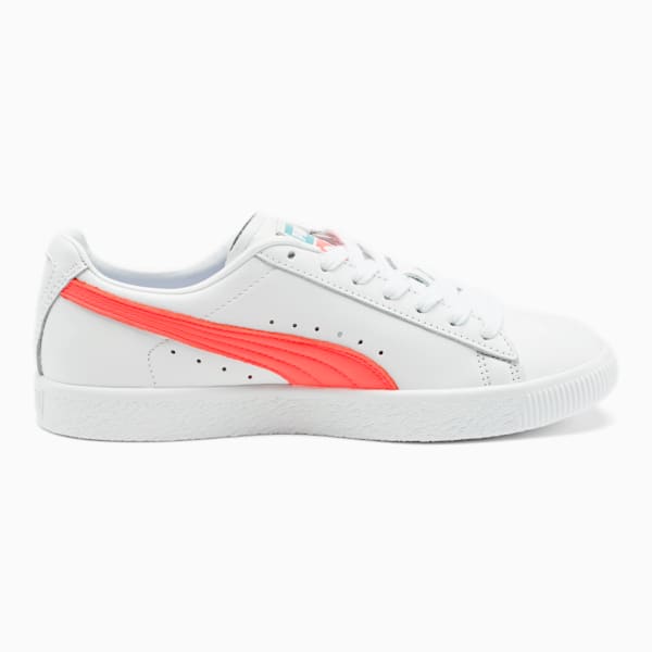 Clyde Logo Women's Sneakers, Puma White-Pink Alert, extralarge