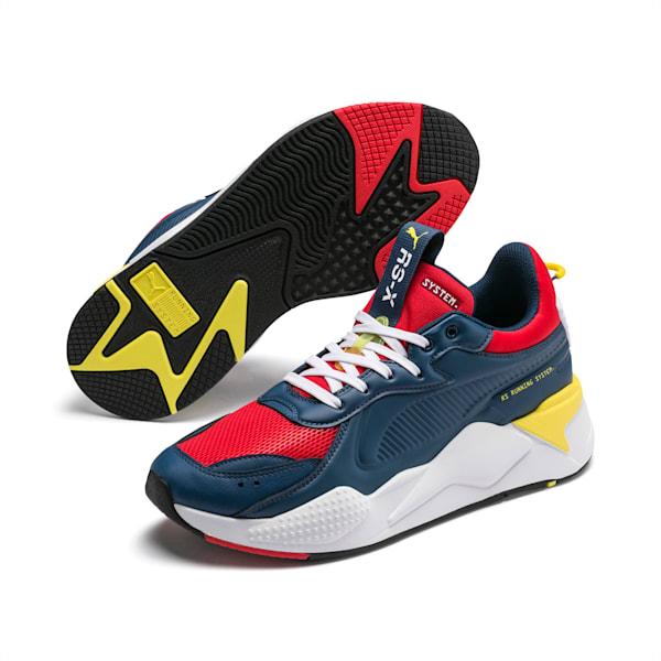 RS-X Master Men's Sneakers, Dark Denim-High Risk Red, extralarge