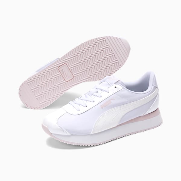 Turino Stacked Glitter Women's Sneakers, Puma White-Puma White, extralarge