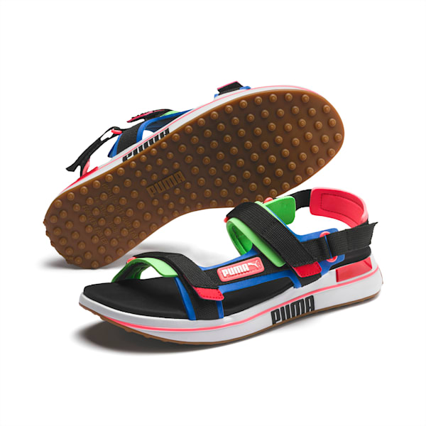 Future Rider Game On Sandals, Palace Blue-Puma Black-Fluo Green-Gum, extralarge