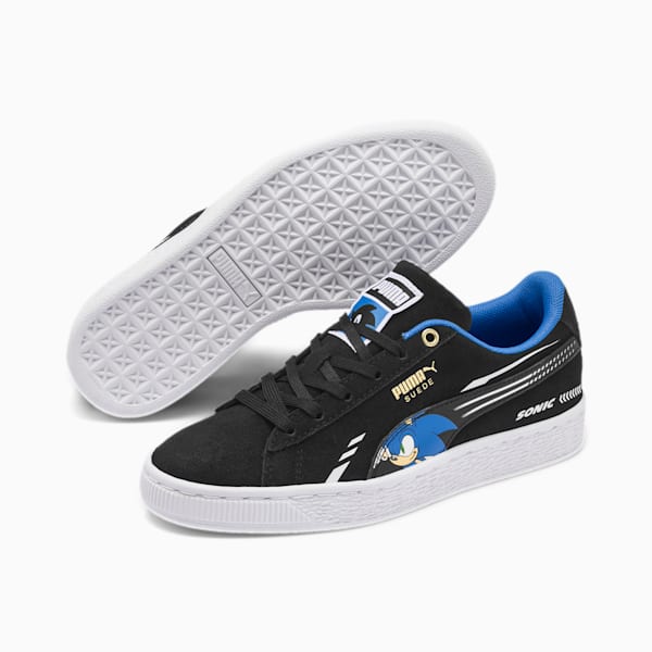 PUMA x SONIC Suede Sneakers JR, Puma Black, extralarge