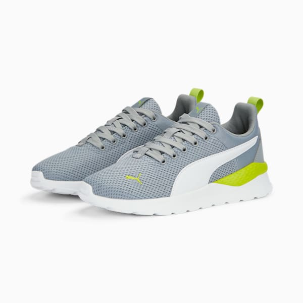 Anzarun Lite Kid's Sneakers, Cool Mid Gray-PUMA White-Lime Smash, extralarge-IND