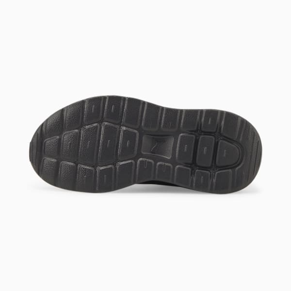 Black PUMA trainer sole with a rectangular grid pattern for grip.