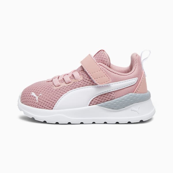 Pink PUMA trainer for toddlers with a hook-and-loop strap and white formstrip.