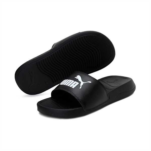 Popcat 20 Youth Slides, Puma Black-Puma White, extralarge-IND