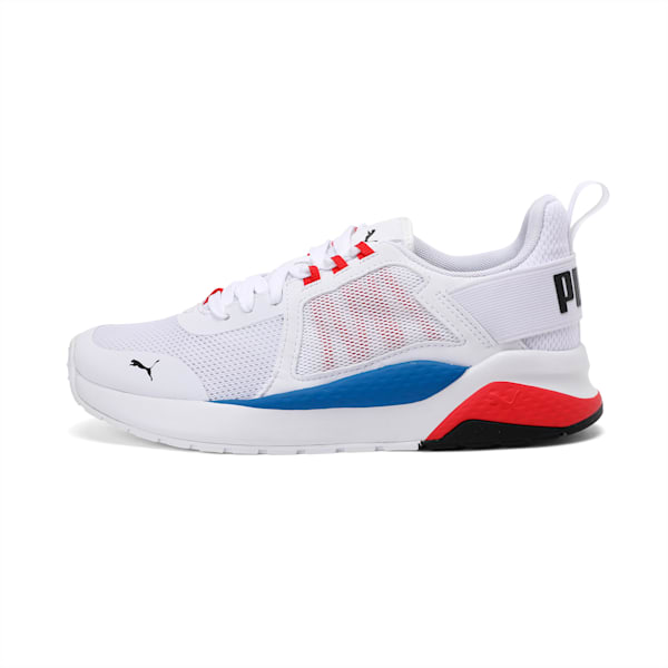 AnzarunYouth Sneakers, Puma White-Puma Black-High Risk Red, extralarge-IND