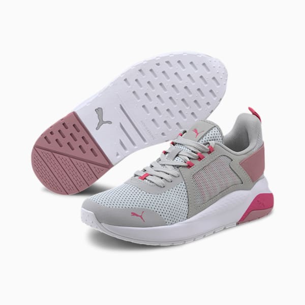 Anzarun Knit Sneakers JR, Gray Violet-Glowing Pink-Foxglove, extralarge