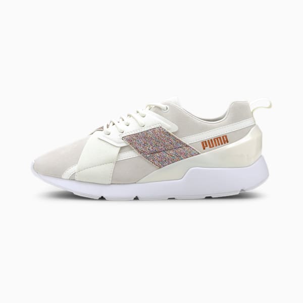 Muse X-2 Shimmer Women's Sneakers, Marshmallow-Puma White