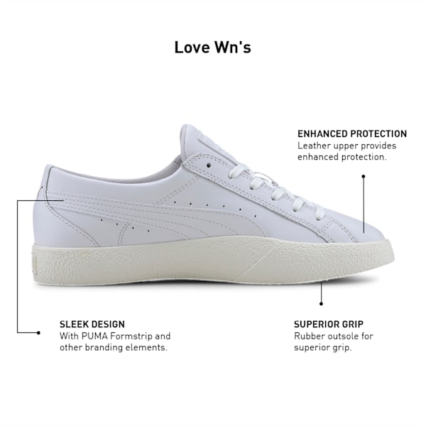 Love Women's Sneakers, Puma White-Marshmallow