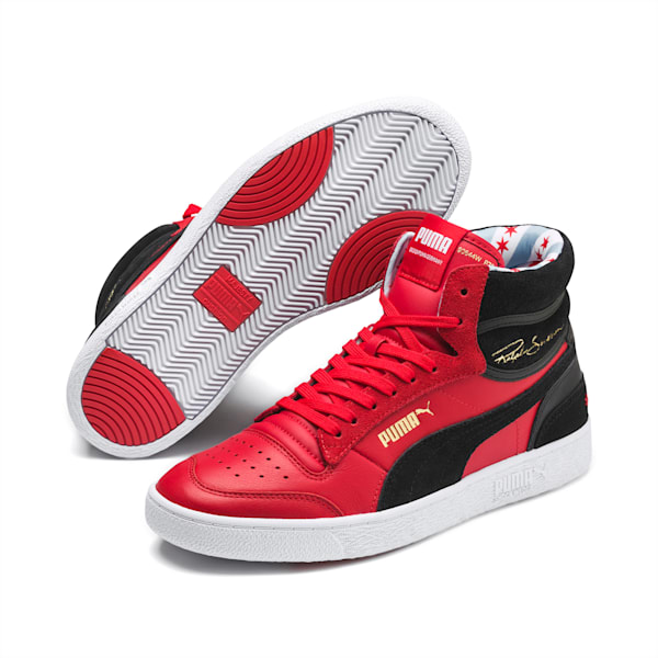 Ralph Sampson Mid Chicago Men's Sneakers, High Risk Red-Puma Black-Puma White, extralarge