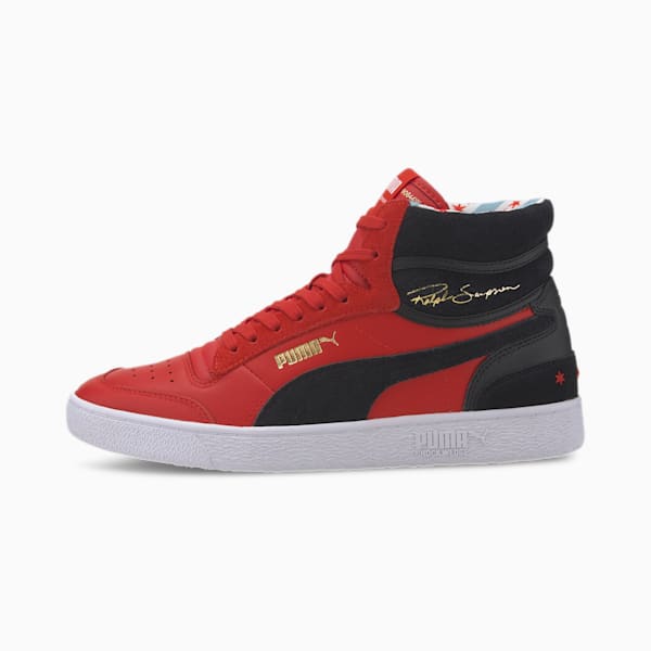 Ralph Sampson Mid Chicago Men's Sneakers, High Risk Red-Puma Black-Puma White, extralarge