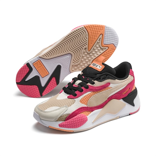 RS-X³ Mesh Pop Women's Sneakers, Marshmallow-Bubblegum