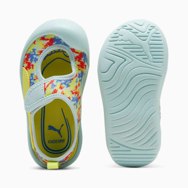 Aquacat Babies' Sandals, Turquoise Surf-Lime Sheen-Active Red-Blue Skies, extralarge-IND