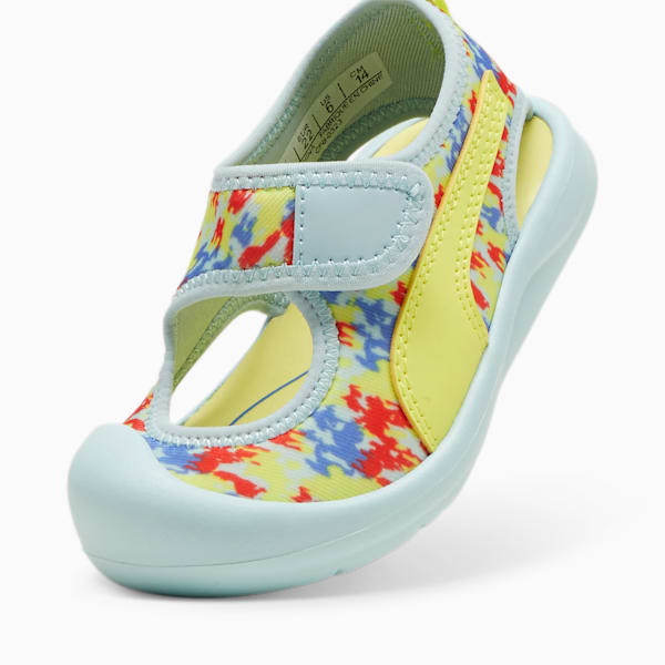 Aquacat Babies' Sandals, Turquoise Surf-Lime Sheen-Active Red-Blue Skies, extralarge-IND