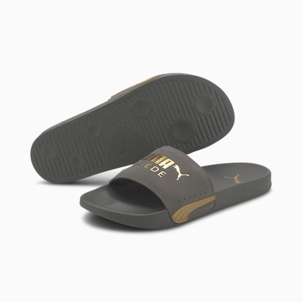 Leadcat FTR Suede Classic Slides, Ultra Gray-Puma Team Gold, extralarge