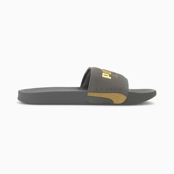 Leadcat FTR Suede Classic Slides, Ultra Gray-Puma Team Gold, extralarge