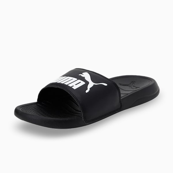 Popcat 20 Unisex Slides, Puma Black-Puma Black-Puma White, extralarge-IND