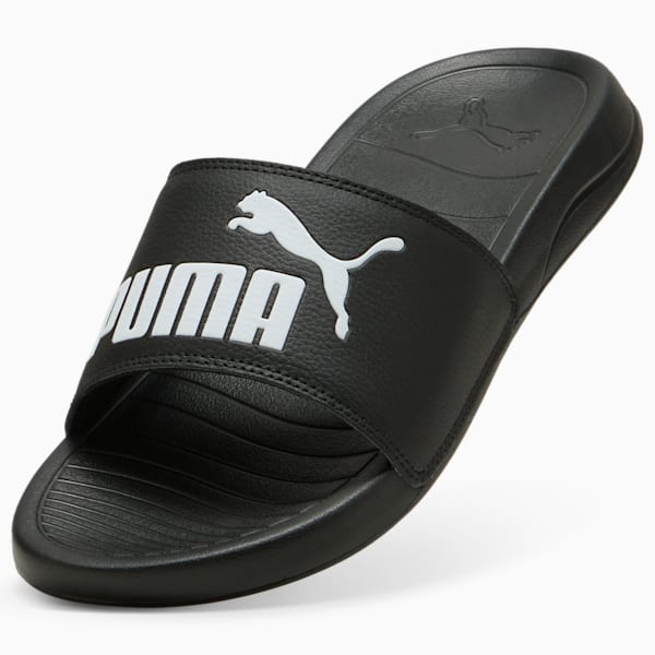 Popcat 20 Unisex Slides, Puma Black-Puma Black-Puma White, extralarge-IND