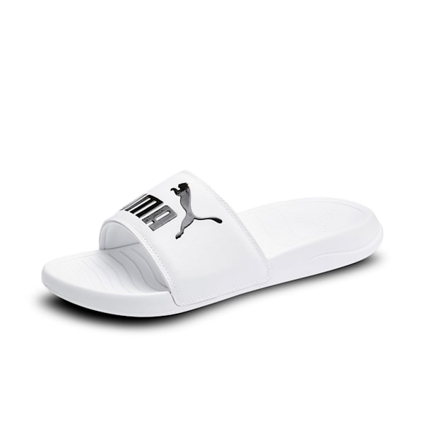 Popcat 20 Unisex Slides, Puma White-Puma Black, extralarge-IND