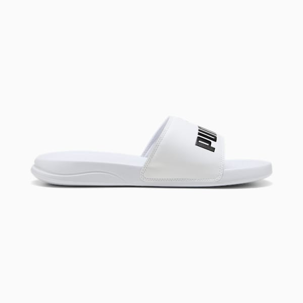 Popcat 20 Unisex Slides, Puma White-Puma Black, extralarge-IND