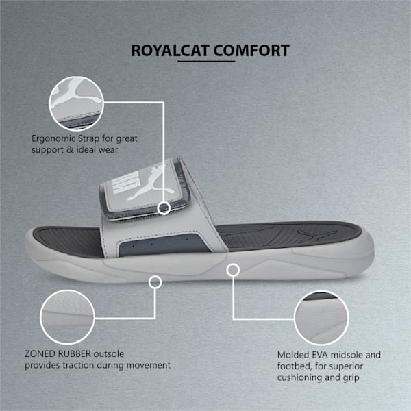 Royalcat Comfort Unisex Slides, Puma White-Puma Black, extralarge-IND
