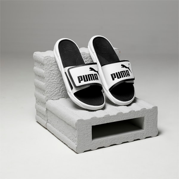 Royalcat Comfort Unisex Slides, Puma White-Puma Black, extralarge-IND