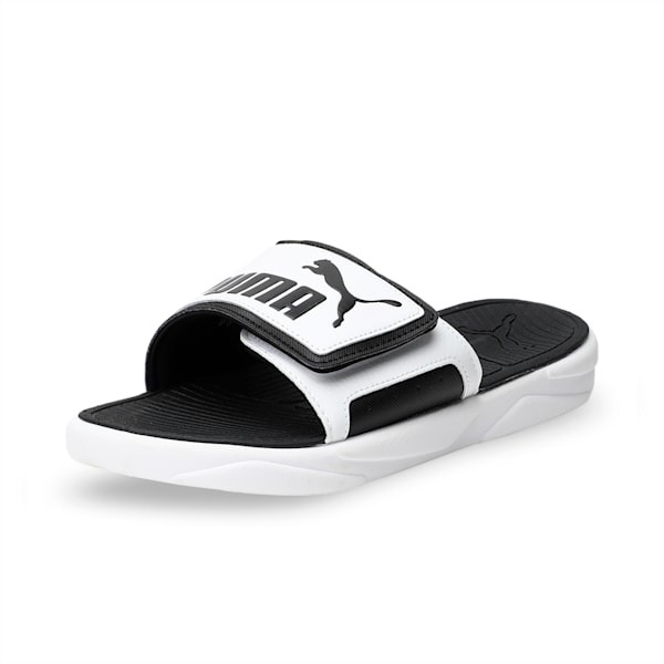 Royalcat Comfort Unisex Slides, Puma White-Puma Black, extralarge-IND