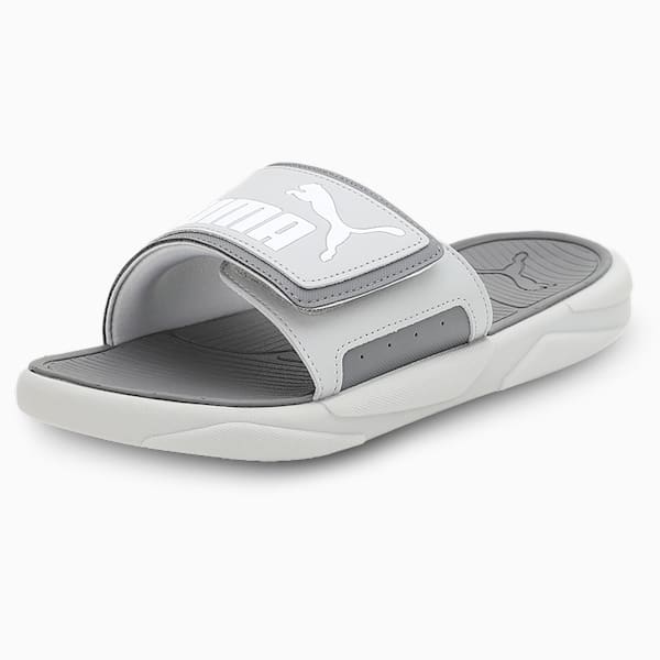 Royalcat Comfort Unisex Slides, Steel Gray-Puma White, extralarge-IND