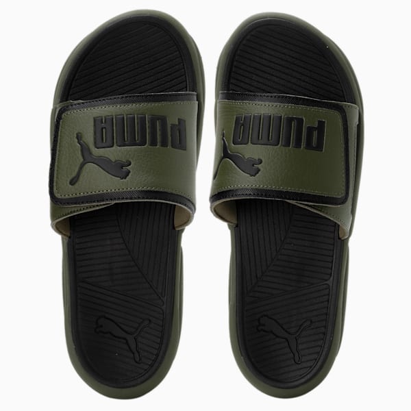 Royalcat Comfort Unisex Slides, Green Moss-PUMA Black, extralarge-IND