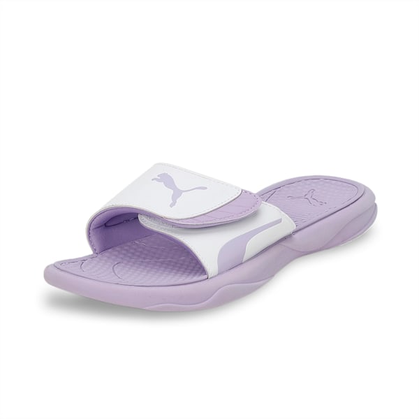Royalcat Comfort Women's Slides, Vivid Violet-PUMA White, extralarge-IND