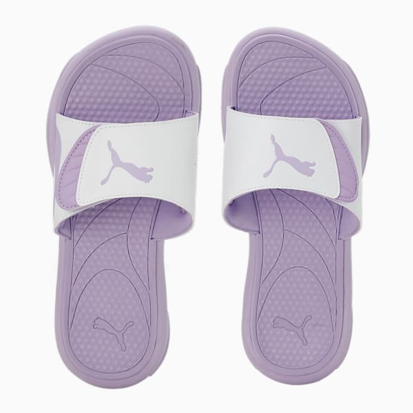 Royalcat Comfort Women's Slides, Vivid Violet-PUMA White, extralarge-IND
