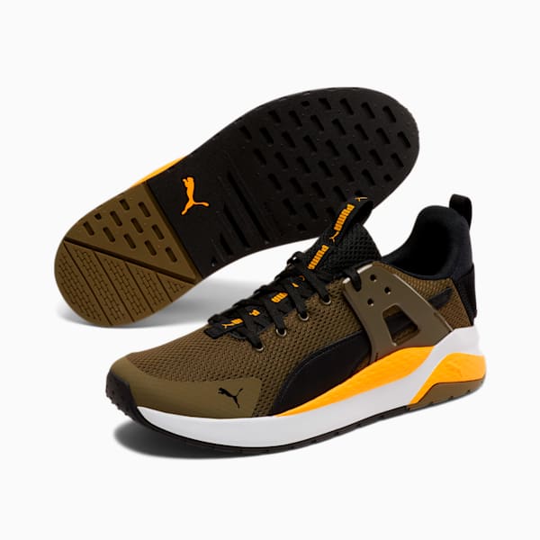 Anzarun Cage Men's Sneakers, Dark Olive-Puma Black-Orange Alert, extralarge