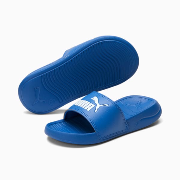 Popcat 20 Little Kids' Slides, Palace Blue-Puma White, extralarge