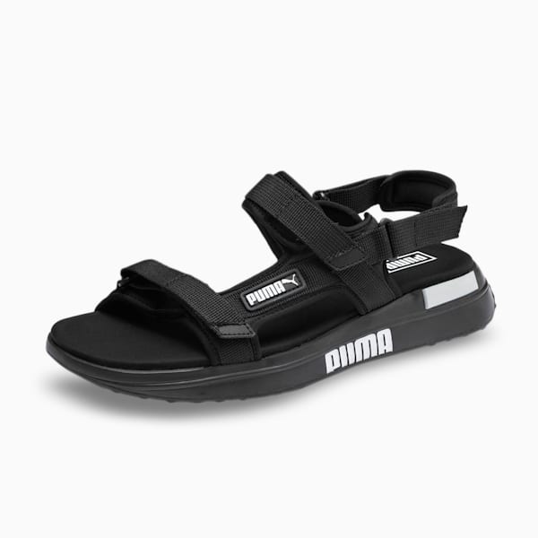 Future Rider Unisex Sandals, Puma Black-Puma White, extralarge-IND